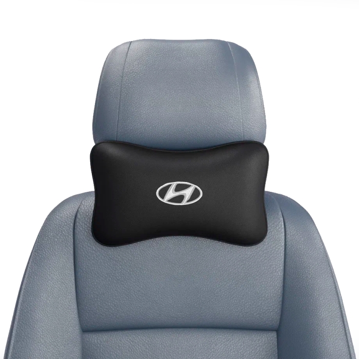 Подушки под шею Подушка под шею черная с вышивкой Hyundai